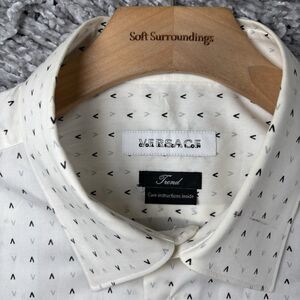 Versace Collection Trend Dress Shirt Men's Size 44/17.5 Long Sleeve Cream Party